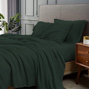 FULL - EMERALD GREEN - 4 Piece Bamboo Bed Sheet Set